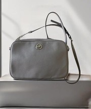 Michael Kors Fulton Crossbody Bag in Putty  $168- Silver Chain Pebble Le... - $25.75