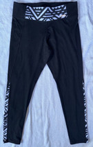 Victoria’s Secret PINK Yoga Pants Leggings Black White Geometric Sz Large - $14.99