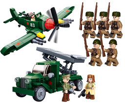 Fighter Aircraft &amp; Russian missile guns with 8 Soldiers Minifigure Sets - $34.69