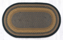 Earth Rugs C-99 Brown Black Charcoal Oval Braided Rug 27&quot; x 45&quot; - £55.26 GBP