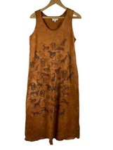 Wildlife Federation Maxi Dress Size 1 / Medium 10 12 Safari Animal Stret... - $46.44