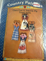 Ozark Crafts Clara Cow and Patricia Pig Towel Dolls Country Patterns 1989 - $5.93