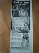 Vintage Don&#39;t Get Mad Get Windex Print Magazine Advertisements 1937 - $5.99