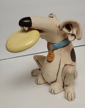 RARE Dog SPOT Coin Bank Signed C Butler Jones Hand Painted Pottery w Sto... - $224.00