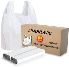 Plastic Bags, (11.5”x 6.5&quot; x 21”)(100Pack) Plastic Bags with Handles Pla... - $20.46 CAD