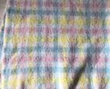 Vintage Acrylic Pastel Plaid Fringed Baby Blanket 38 X 35.25 - $32.25