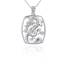 925 Sterling Silver Chinese Dragon Pendant Necklace - £18.71 GBP+