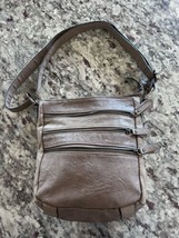 Naturalizer Sling Crossbody Light Brown Purse Bag Vegan Leather - $14.54