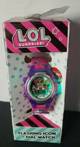 Accutime Surprise Wristwatch Pink Purple Heart Girls Flashing Lights New... - $12.99