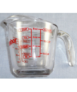 KITCHEN COUNTER TOP ANCHOR HOCKING 1 CUP PYREX RED LETTER THICK GLASS ME... - €4,24 EUR