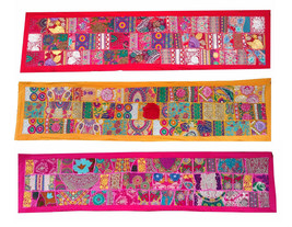 Old Vintage Tapestry Old Sari Cutting Wall Hanging Indian Handmade Patchwork - £18.27 GBP