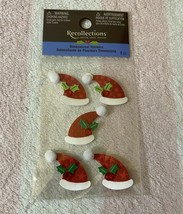 Recollections Santa Hats Christmas Winter Dimensional Scrapbook Stickers - £2.73 GBP
