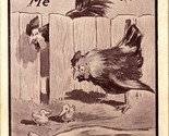 Vtg Postcard 1900-10s Comic - THe Joke Is On Me - Hen &amp; Rooster w Ducklings - £6.44 GBP