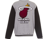 NBA Miami Heat Reversible Full Snap Fleece Jacket JH Design Embroidered ... - £103.90 GBP