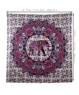 Indian Mandala Wall Hanging Tapestry Bed Sheet Cover Purple &amp; Pink Eleph... - $27.10 CAD