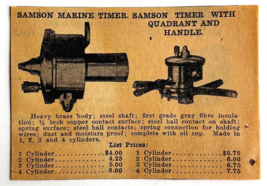 1917 Samson Marine Timer Quadrangle Advertisement Chas Miller Automobili... - $27.45 CAD