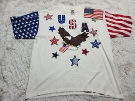 DIY USA XL Eagle Map T-Shirt Single Stitch Flag Sleeves LA Sportswear Pa... - $95.18 MXN