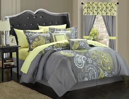 Grey Queen Comforter Set, Chic Home Olivia 20 Pc.. - £107.77 GBP