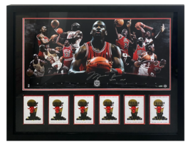 Michael Jordan Autographed &quot;HOF 2009&quot; Bulls 36&quot; x 18&quot; Framed Collage UDA... - £7,150.65 GBP