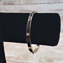 Vintage Bracelet / Bangle - Black Enamel with Gold Tone Spikes - £10.51 GBP