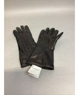 Coach 100% Black Leather Lined Gloves 100% Cashmere Lining- 7 1/2 - NWT ... - €34,11 EUR