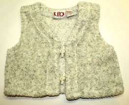 Vintage Kid Warmers Fuzzy Winter Vest 2 Button Gray Inside Out Look Size... - £11.01 GBP