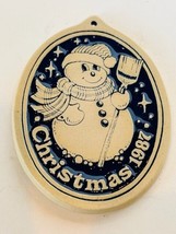 Deneek Pottery Christmas Ornament Vtg 1987 Frosty Snowman Limited Edition Happy - £19.74 GBP