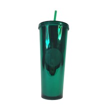 Starbucks 2014 Green Metallic Faceted Diamond Jewel Cup Tumbler Venti 24 oz - $20.70