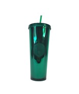 Starbucks 2014 Green Metallic Faceted Diamond Jewel Cup Tumbler Venti 24 oz - £16.52 GBP