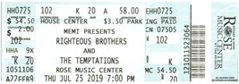 Il Righteous Brothers Ticket Stub Luglio 25 2019 Huber Altezze Ohio - £23.91 GBP