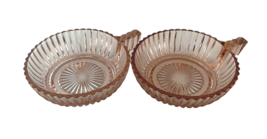 Queen Mary Pink Depression Anchor Hocking Single Handle Nappy Dessert Bowls Two - £11.58 GBP
