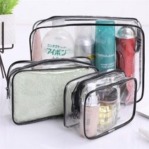 Travel Transparent Cosmetic Bag PVC Women Zipper Clear Makeup Bags Beauty Case M - £45.09 GBP