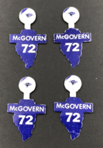 4 - 1972 George McGovern Presidential Campaign Tin Pins Button 1 1/2&quot; x ... - $8.59
