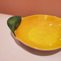 Lemon Tidbit Bowls, set of 2 Citrus shape Snack Dishes, Yellow Trinket Trays image 5