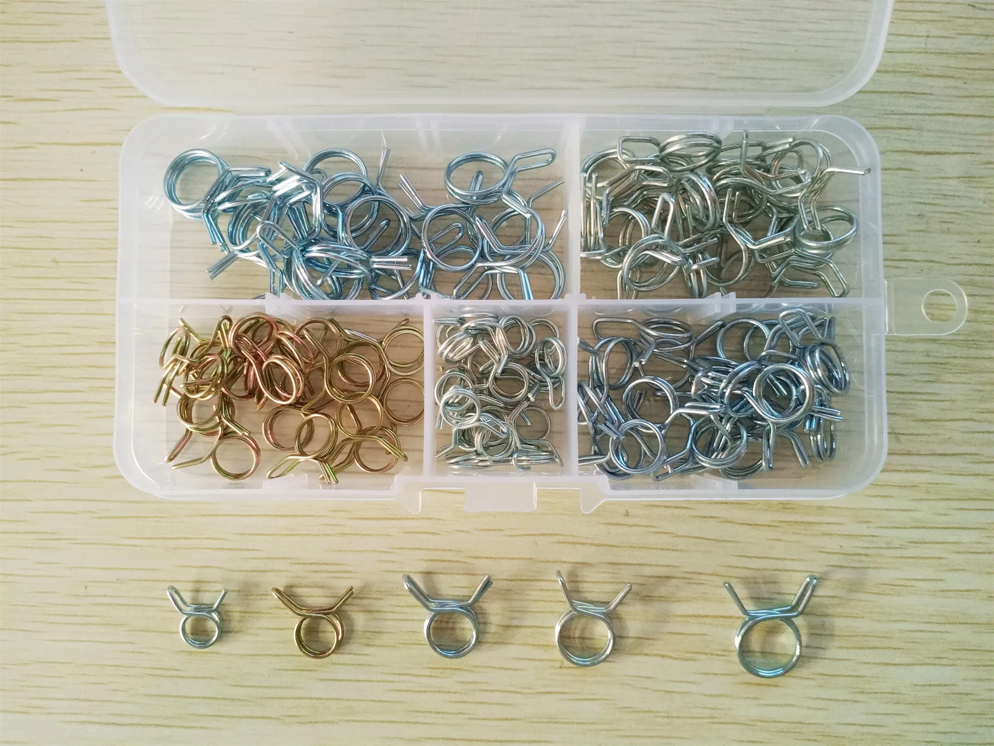 House Home  Custom 100pcs M6-M10 Fuel Line Hose Tubing Spring Clips Clamps Aortm - £19.28 GBP