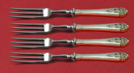 Queen&#39;s Lace by International Sterling Silver Fruit Fork Set 4pc Custom Made 6&quot; - £219.98 GBP