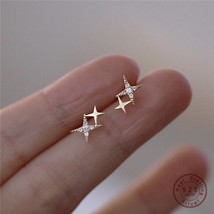 Gold Silver Stars studs earrings, unique celestial earrings star jewellery studs - £80.41 GBP