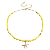 Yellow Howlite &amp; 18K Gold-Plated Starfish Pendant Necklace - £10.35 GBP