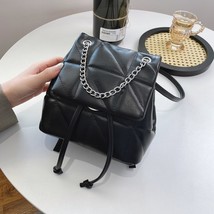 Soft PU Women&#39;s Backpack Small 2022 Korean Fashion Multifunctional Chain Bucket  - £31.47 GBP