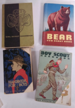 4 Vintage Scout Handbooks: Girl Scout, Bear Cub &#39;54 ,  Boy Scouts Of Ame... - £38.37 GBP
