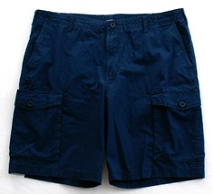 Izod Saltwater Navy Blue Seaside Ripstop Cotton Cargo Shorts Men&#39;s NWT - £46.98 GBP