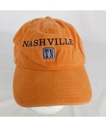 Nashville Tennessee Orange Denim Baseball Cap Adjustable Hook Loop Strap... - £9.19 GBP