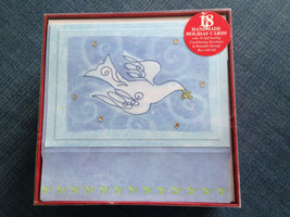 New 18 Paper Magic Handmade Dove Embellished Christmas Holiday Cards Blue Nos - £7.95 GBP