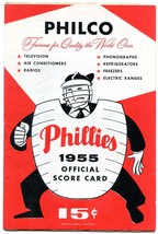 Philadelphia Phillies v Cincinnati Baseball Game Program MLB scored-- 1955 - £24.87 GBP