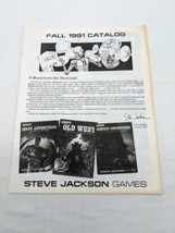 Steve Jackson Games Fall 1991 Catalog - $41.69