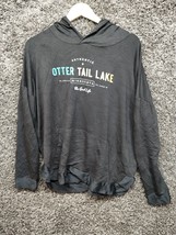 Otter Tail Lake Hoodie Minnesota Sweatshirt Adult 2XL XXL Black Lightweight - £14.52 GBP