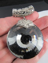 vintage MID CENTURY prism pendant GLASS crystal necklace 1960&#39;s ESTATE S... - $32.25