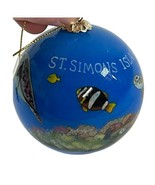 Reverse Painted Glass St. Simons Islans Christmas Tree Souvenir Ornament... - £22.05 GBP
