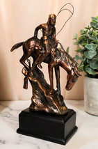 Native Indian Warrior Hunter With Rifle And Rope On Horse Figurine With ... - $31.99