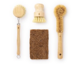 PLANT OATH | Bamboo Dish Brush Set #04 | Eco-Conscious Kitchen Cleaning Set - £19.33 GBP